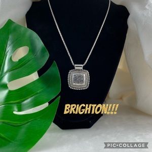 BRIGHTON SILVER TONE NECKLACE PENDANT 36” GUC
